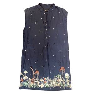 A.P.C. Women's Cotton and Modal Sleeveless Frock/Dress with Side Pockets Medium